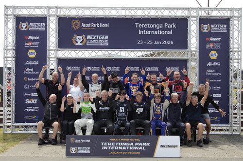 NextGen Championship competitors and officials at Teretonga Park